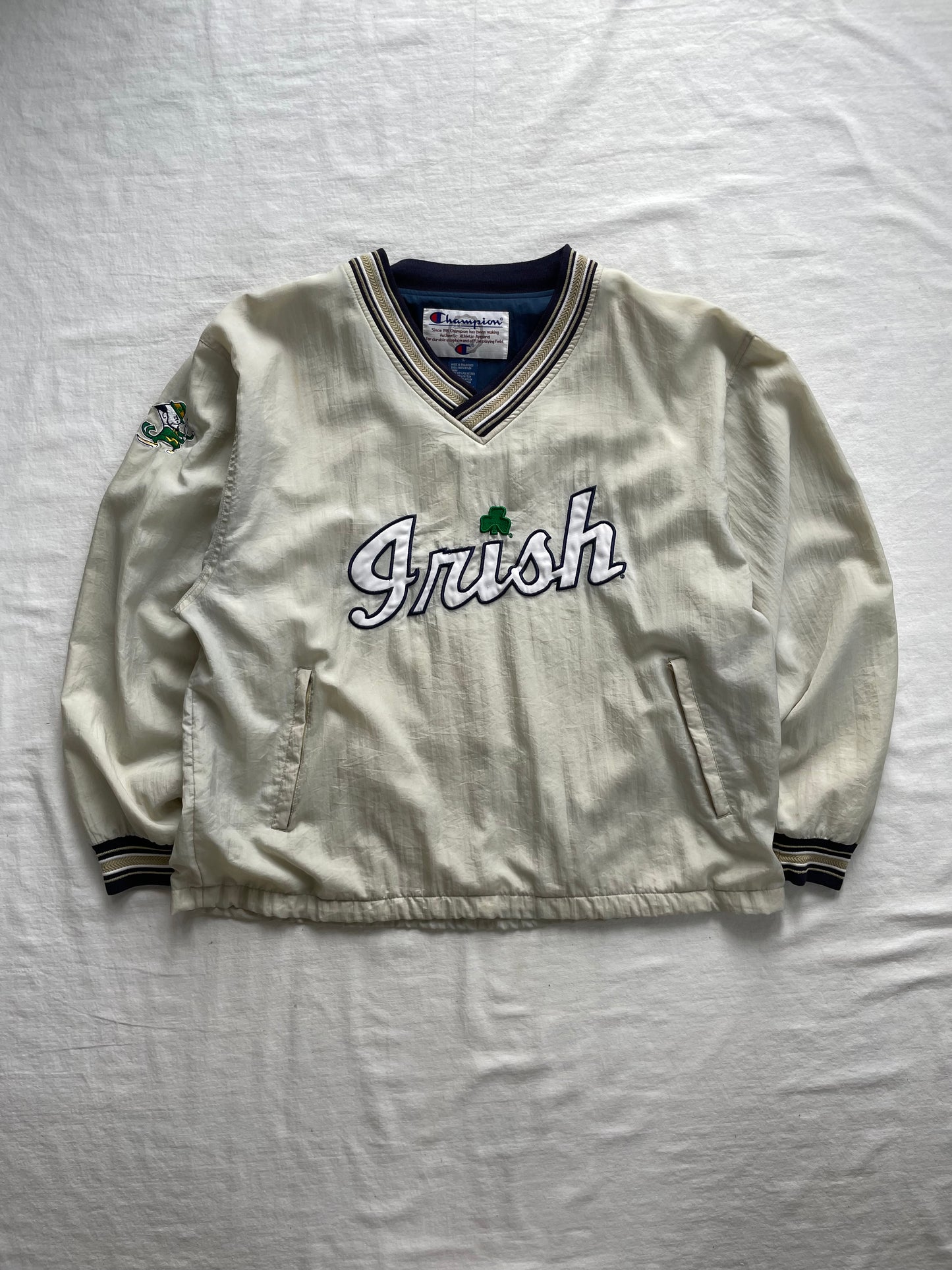 Vintage Notre Dame Gold Irish Pullover Windbreaker Large