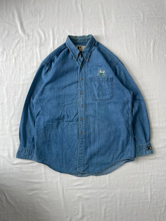 Vintage Notre Dame Denim Button Down Large