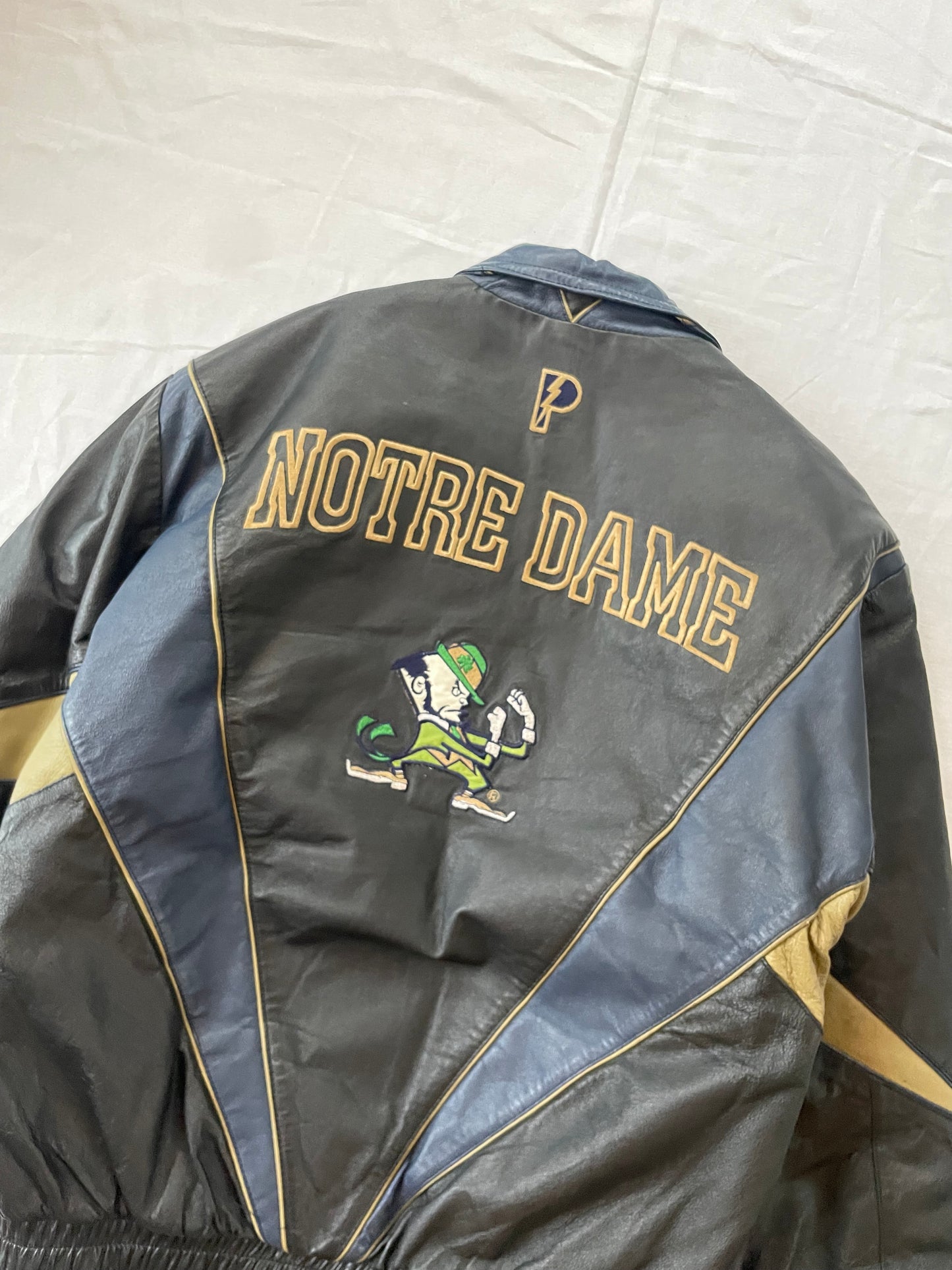 Vintage Notre Dame Leather Jacket Medium