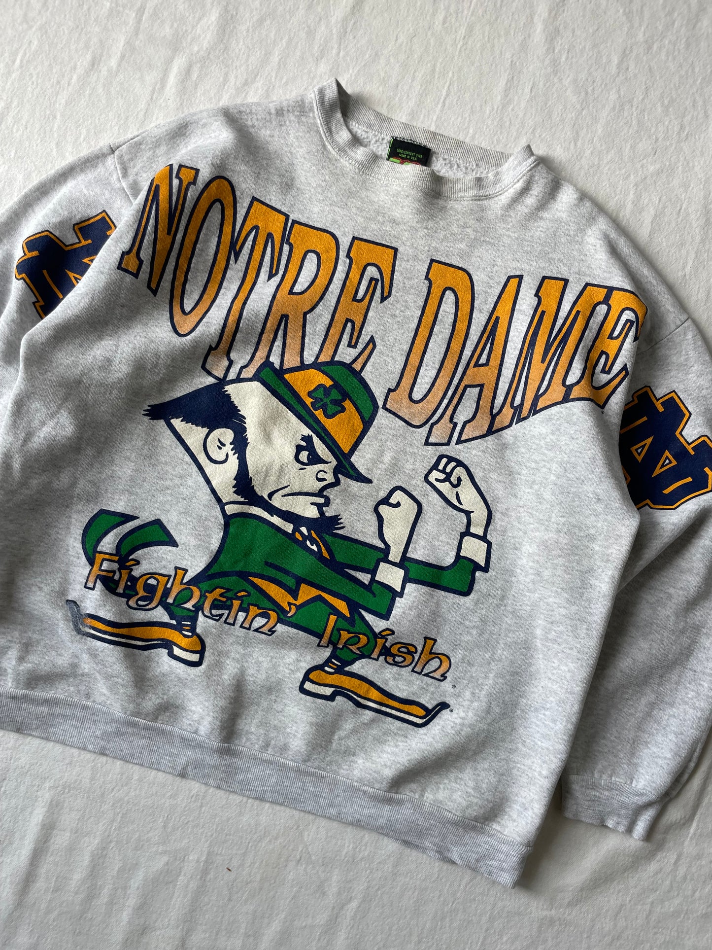 Vintage Notre Dame Spell Out Crewneck XLarge