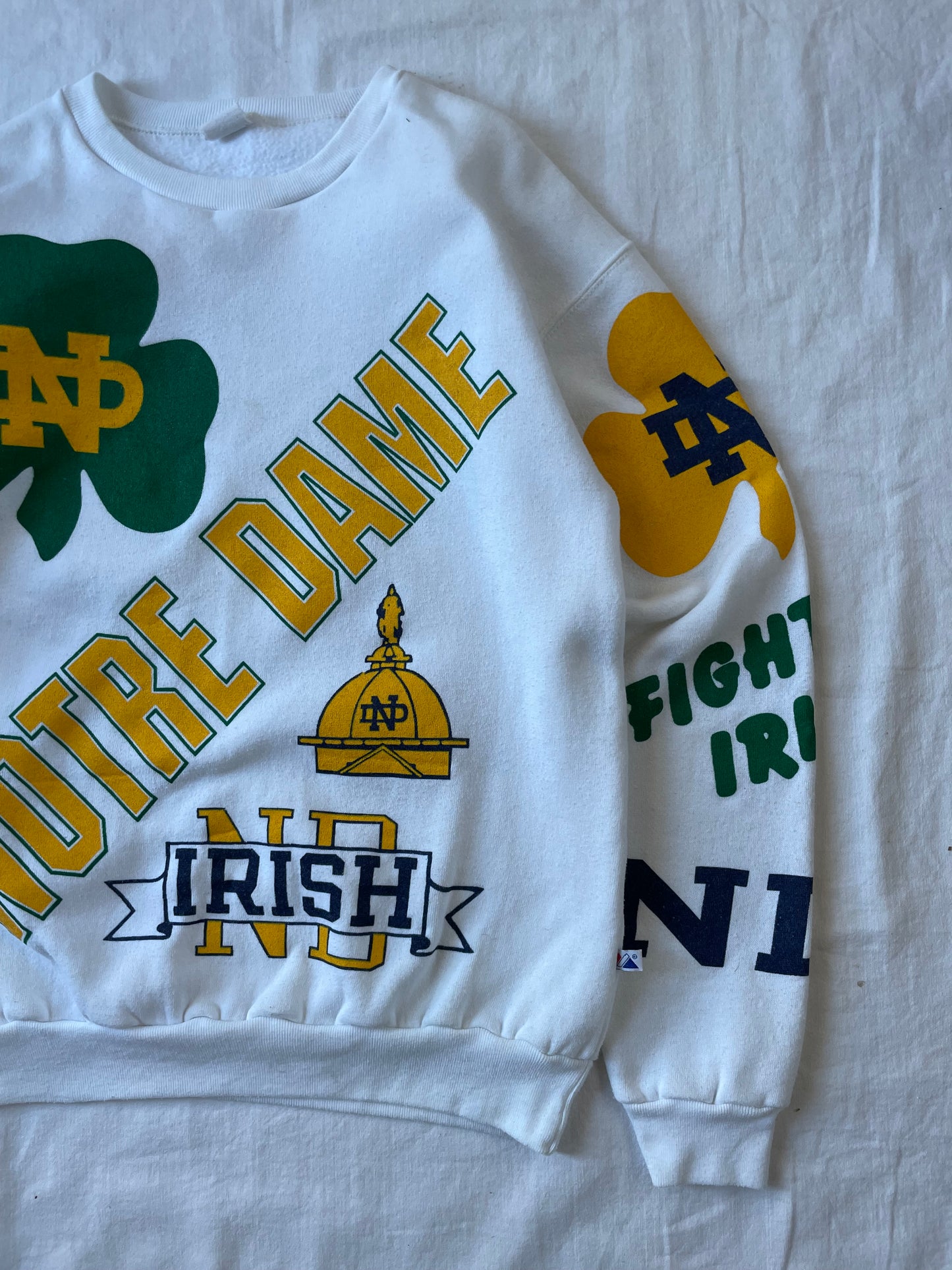 Vintage Notre Dame All Over Print Crewneck Medium