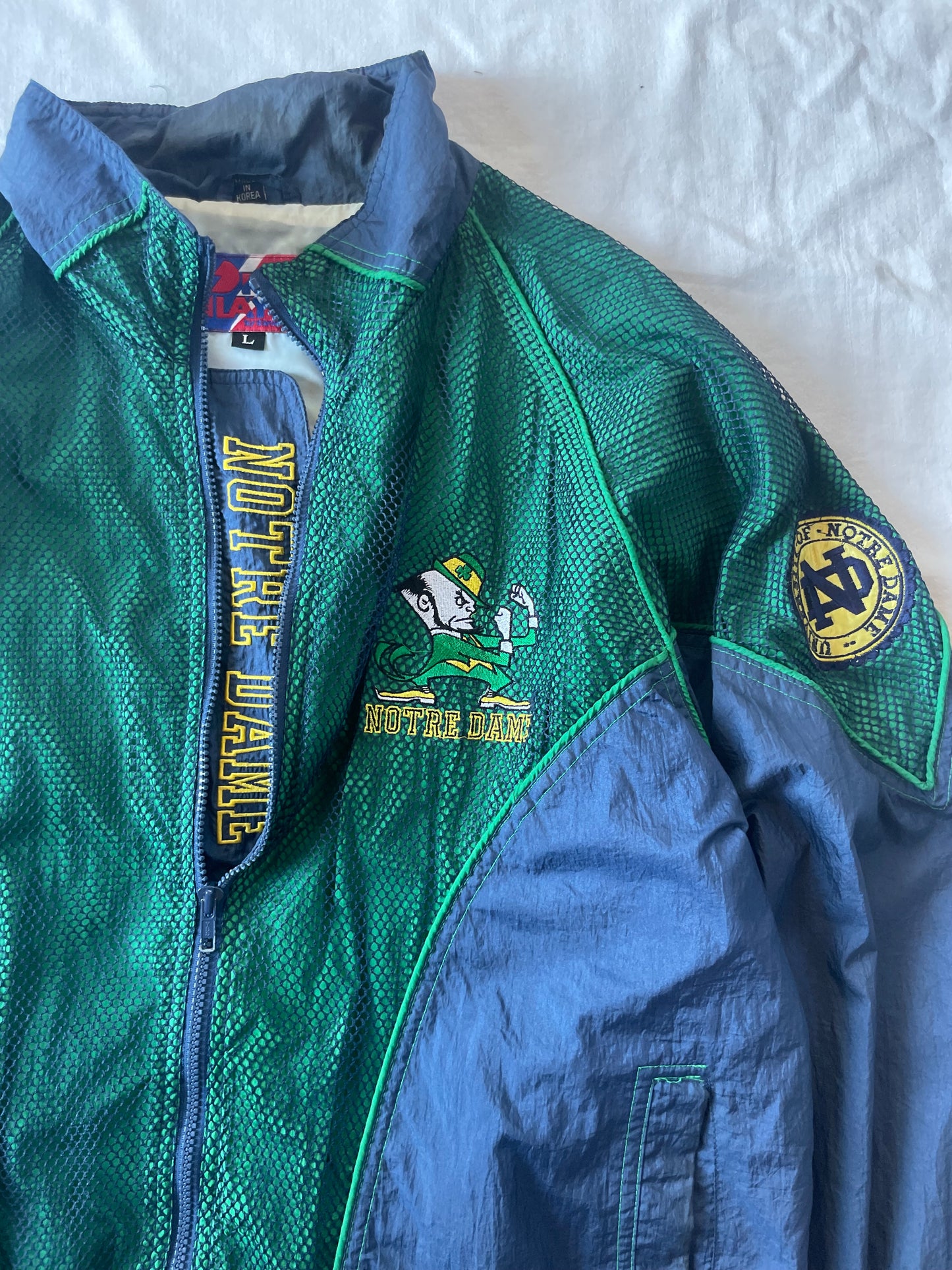 Vintage Notre Dame Windbreaker Jacket Large/XLarge