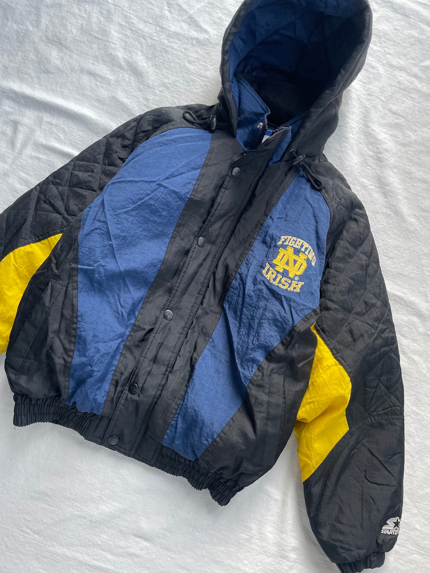 Vintage Notre Dame Starter Puffer Jacket Small