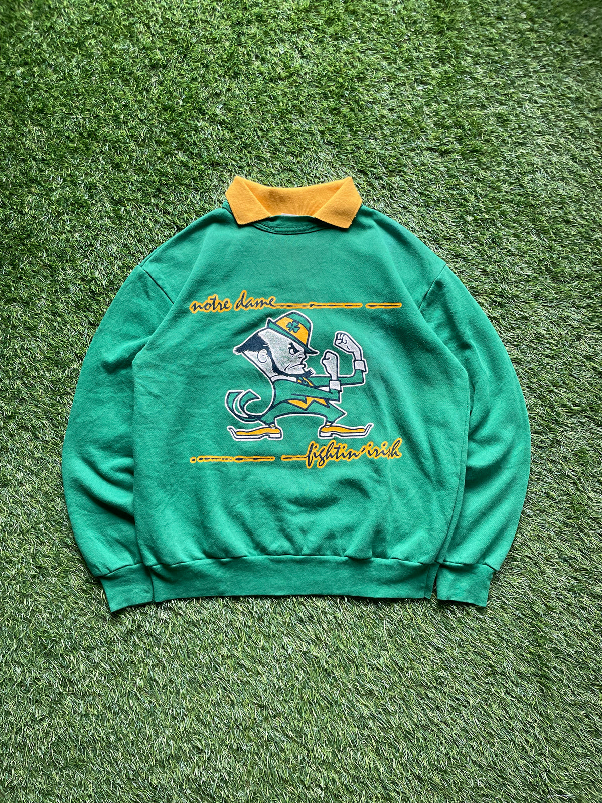 Vintage Notre Dame Rugby Polo Sweatshirt Medium/Large
