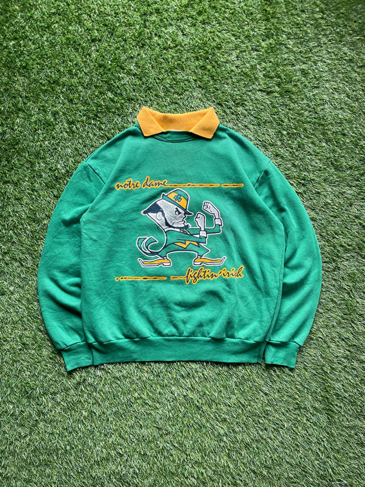 Vintage Notre Dame Rugby Polo Sweatshirt Medium/Large
