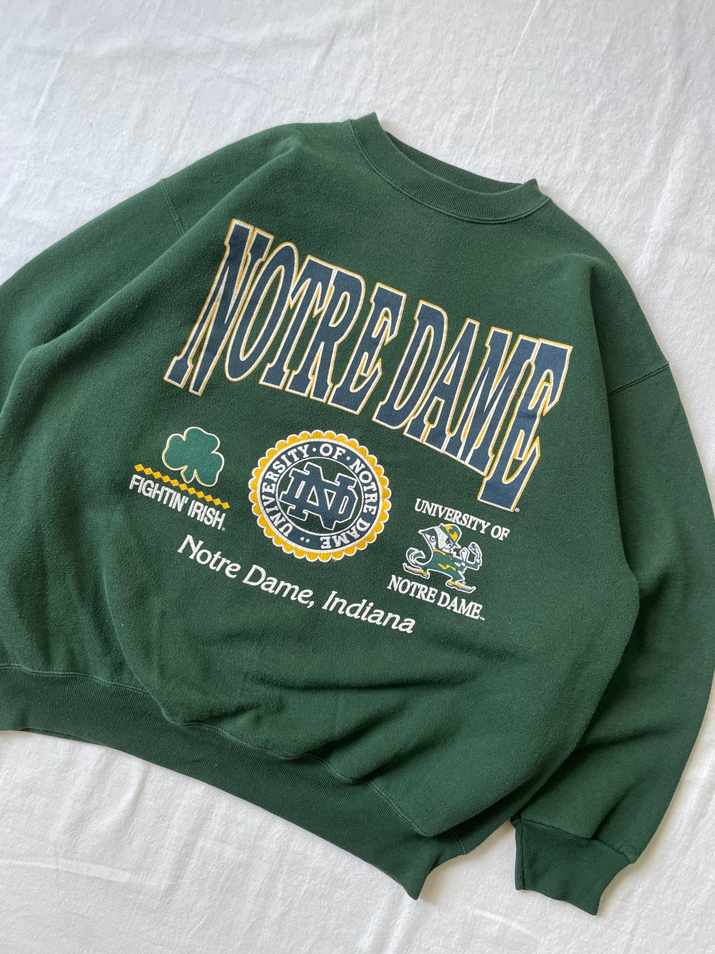 Vintage Notre Dame Green Crewneck XLarge