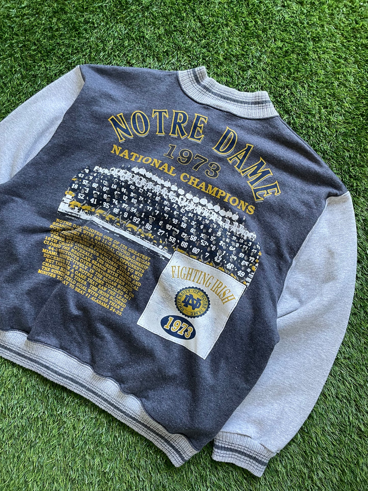 Vintage Notre Dame 1973 Football National Champions Button Up Jacket XLarge