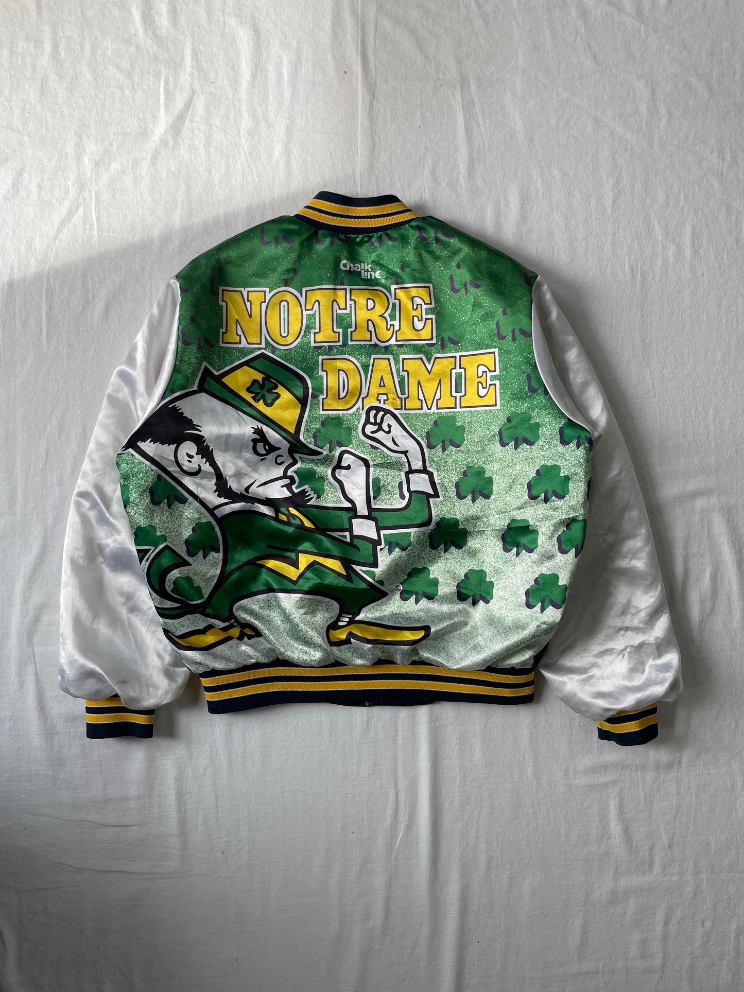 Vintage Notre Dame Satin Jacket Large