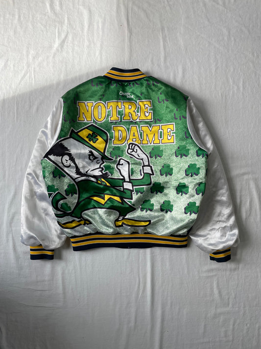 Vintage Notre Dame Satin Jacket Large