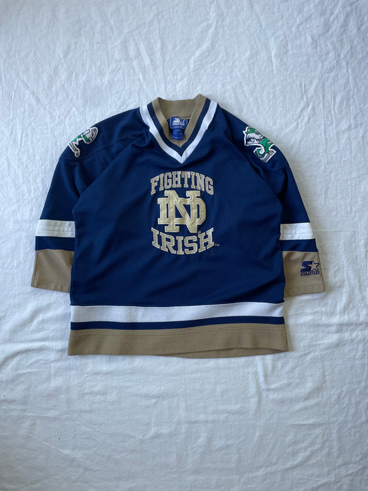 Vintage Notre Dame Starter Hockey Jersey Youth Large/XLarge