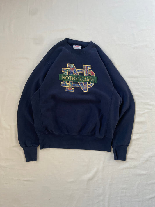 Vintage Notre Dame Floral Pattern Crewneck Medium/Large