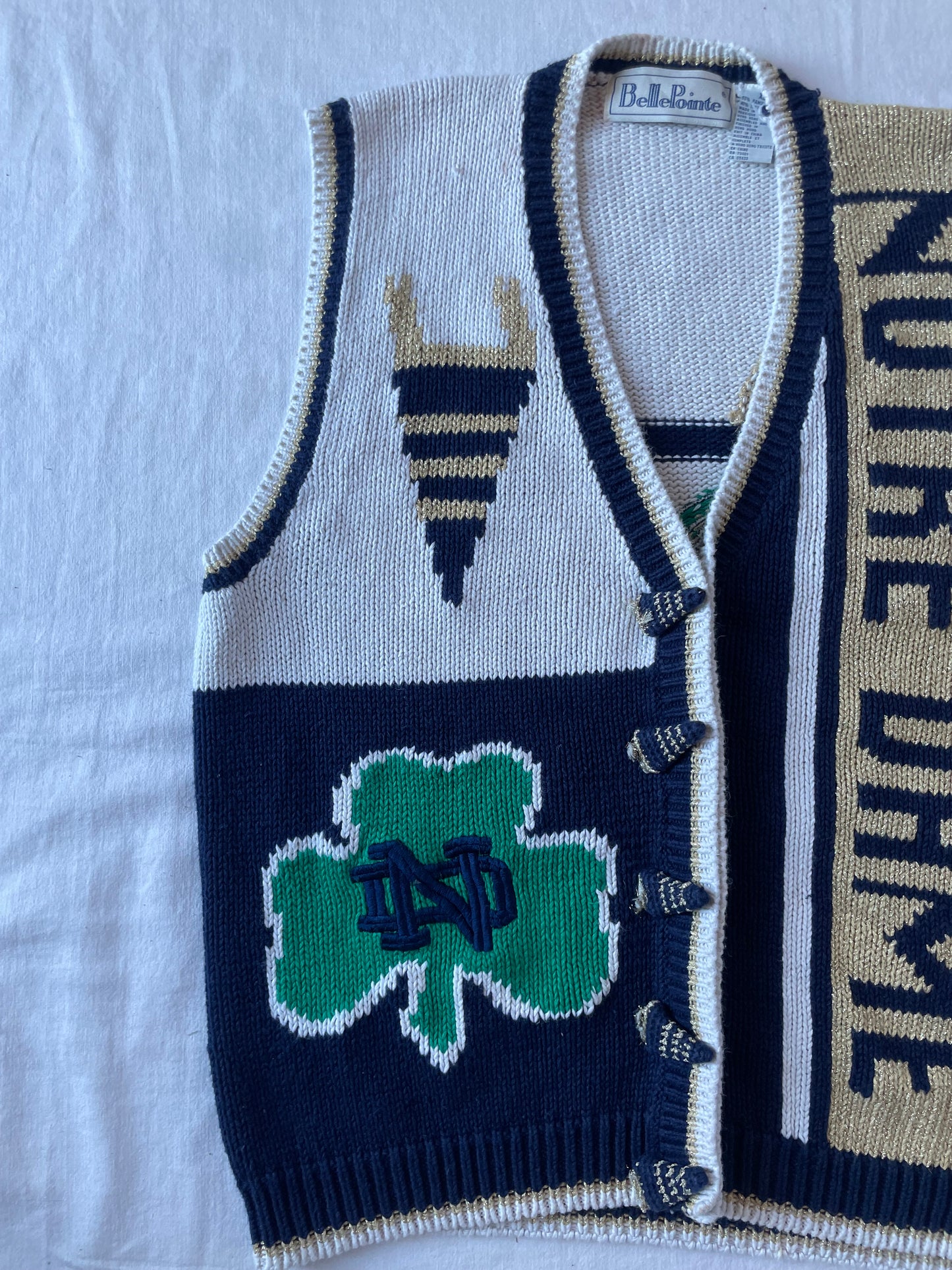 Vintage Notre Dame Sweater Vest XLarge