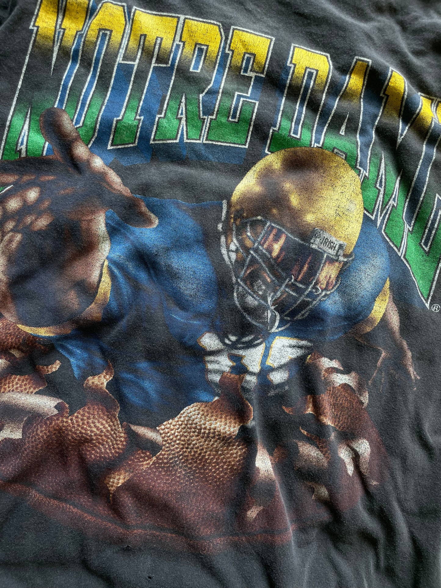 Vintage Notre Dame Football Double Sided Tee Large