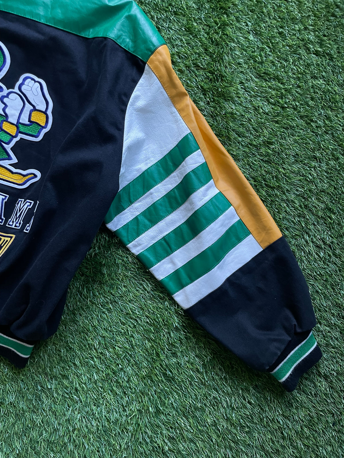 Vintage Notre Dame Fightin’ Irish Leather/ Canvas Varsity Jacket XLarge
