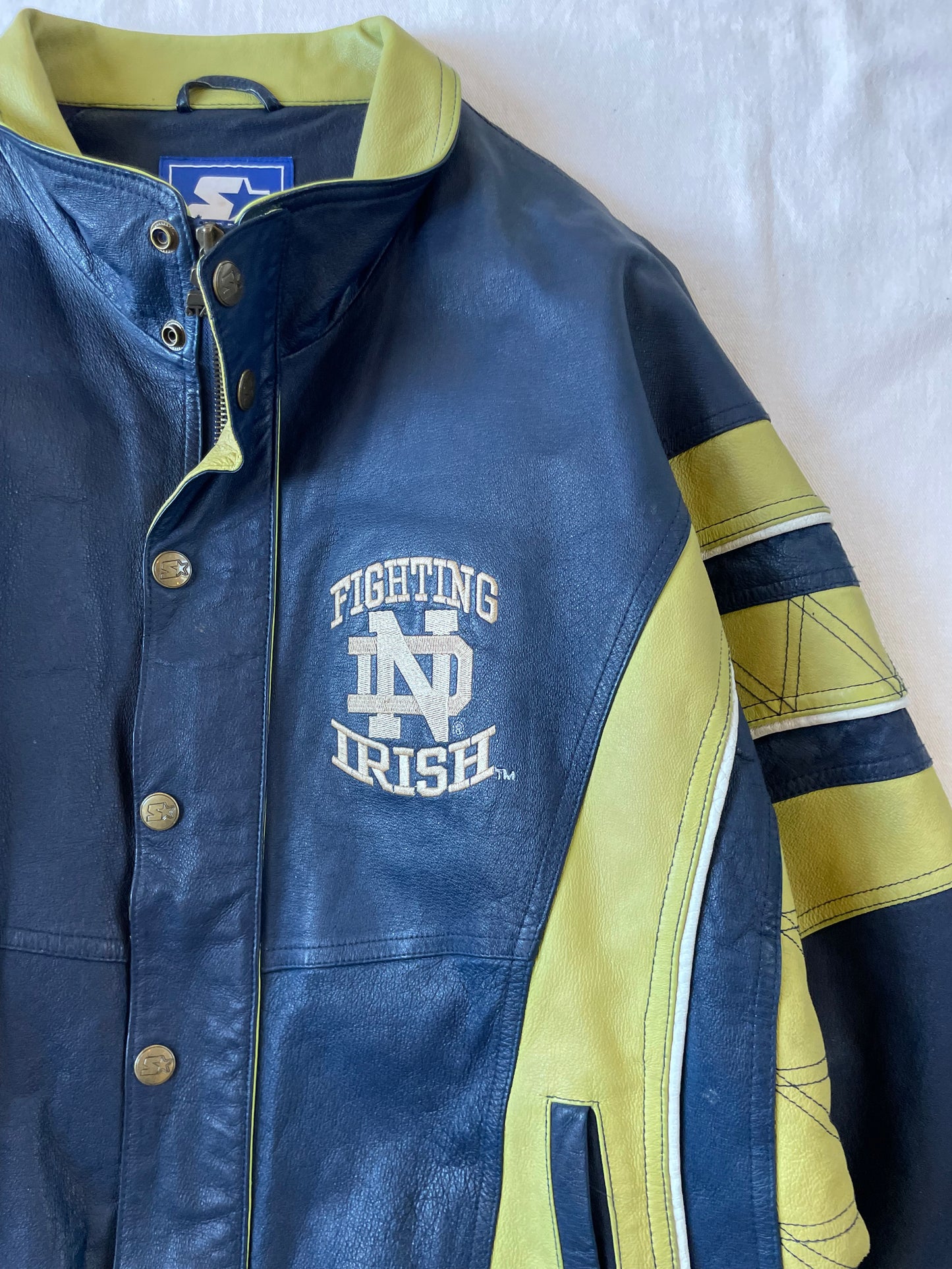 Vintage Notre Dame Leather Jacket Large
