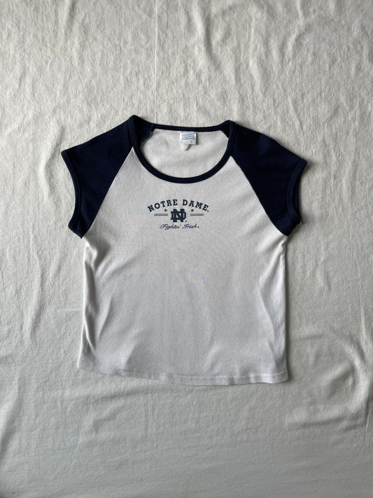 Vintage Notre Dame Baby Tee Large