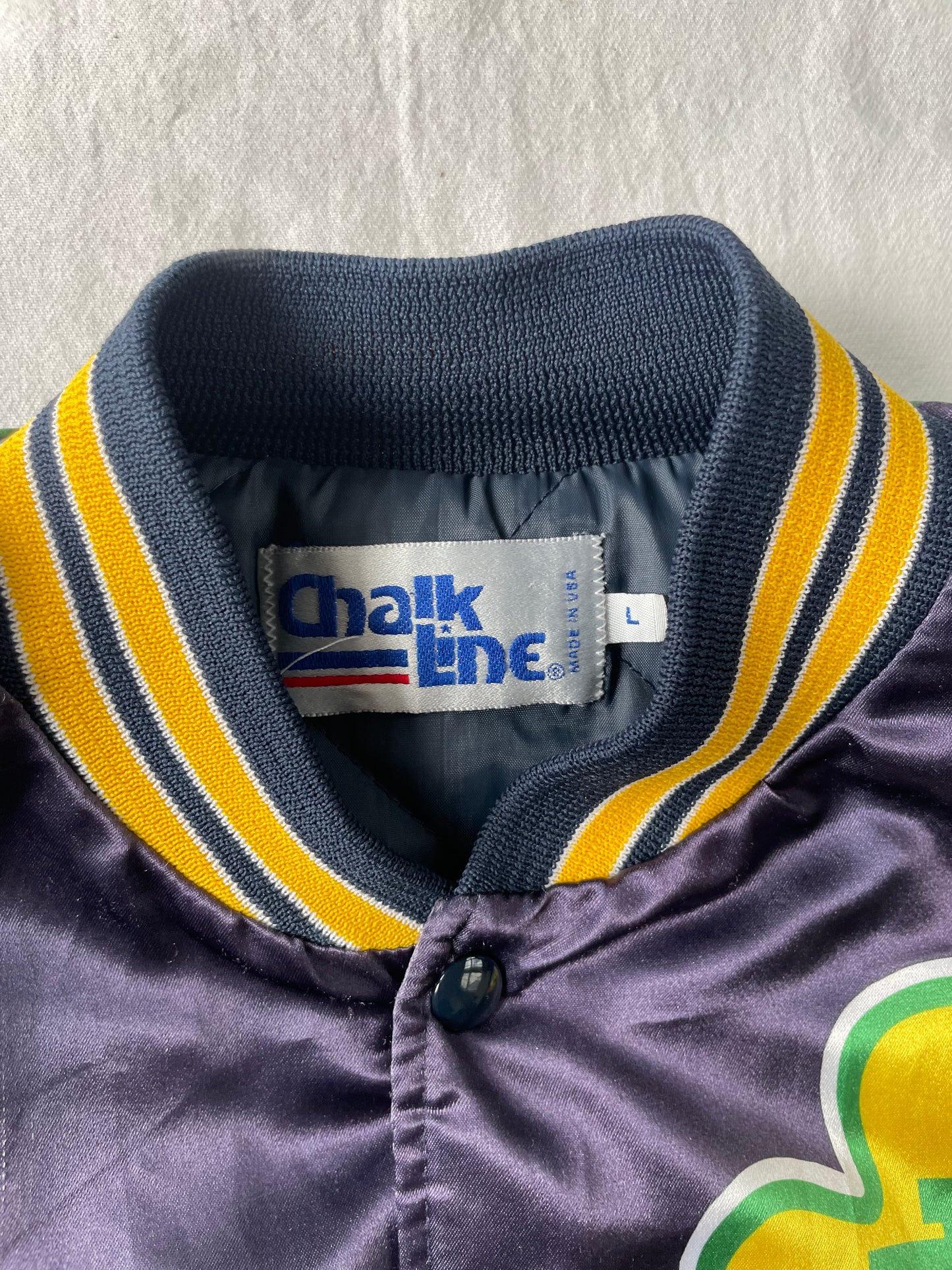 Vintage Notre Dame Satin Jacket Large