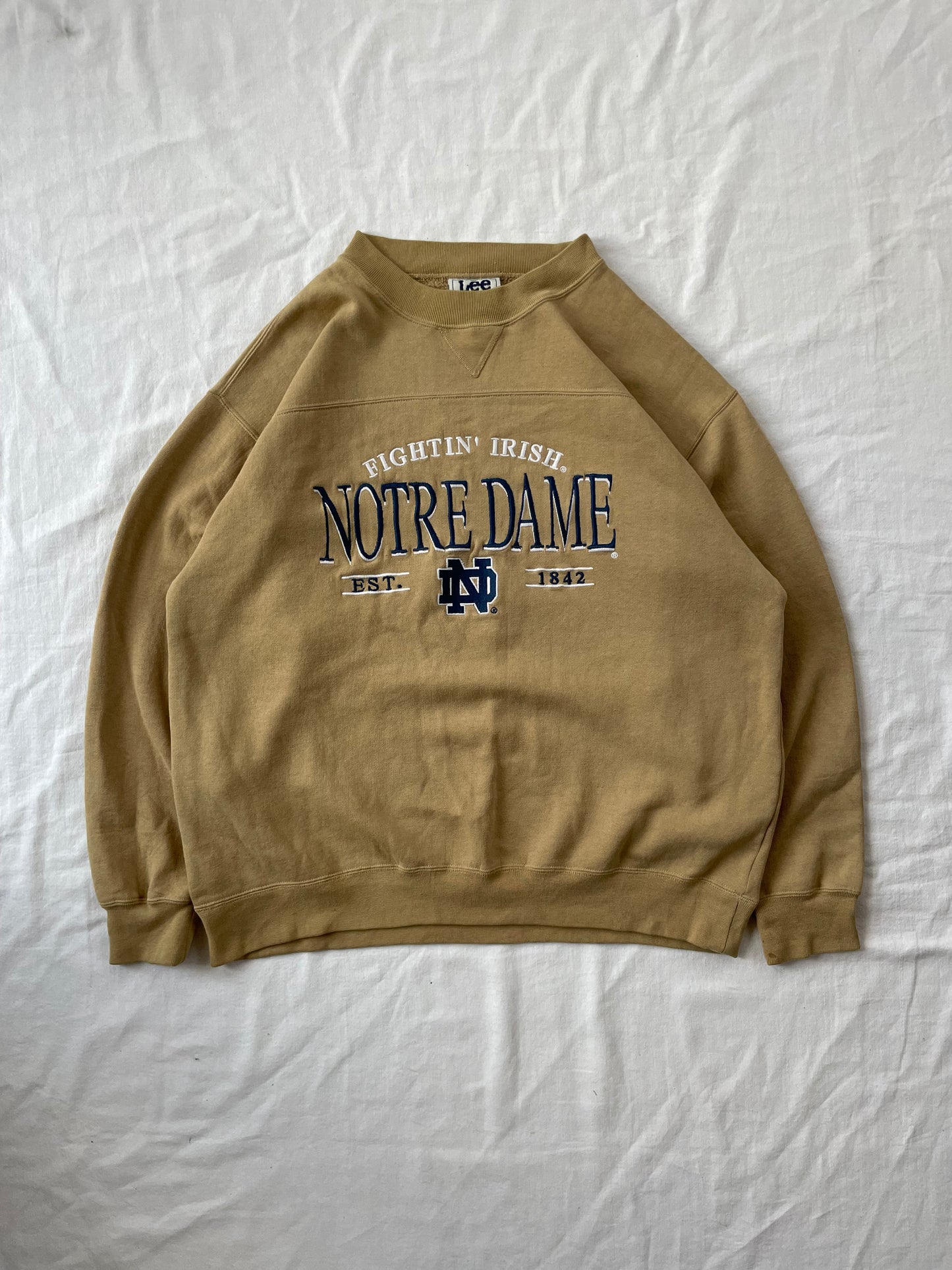 Vintage Notre Dame Gold Crewneck Large