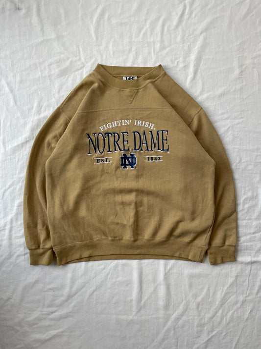 Vintage Notre Dame Gold Crewneck Large