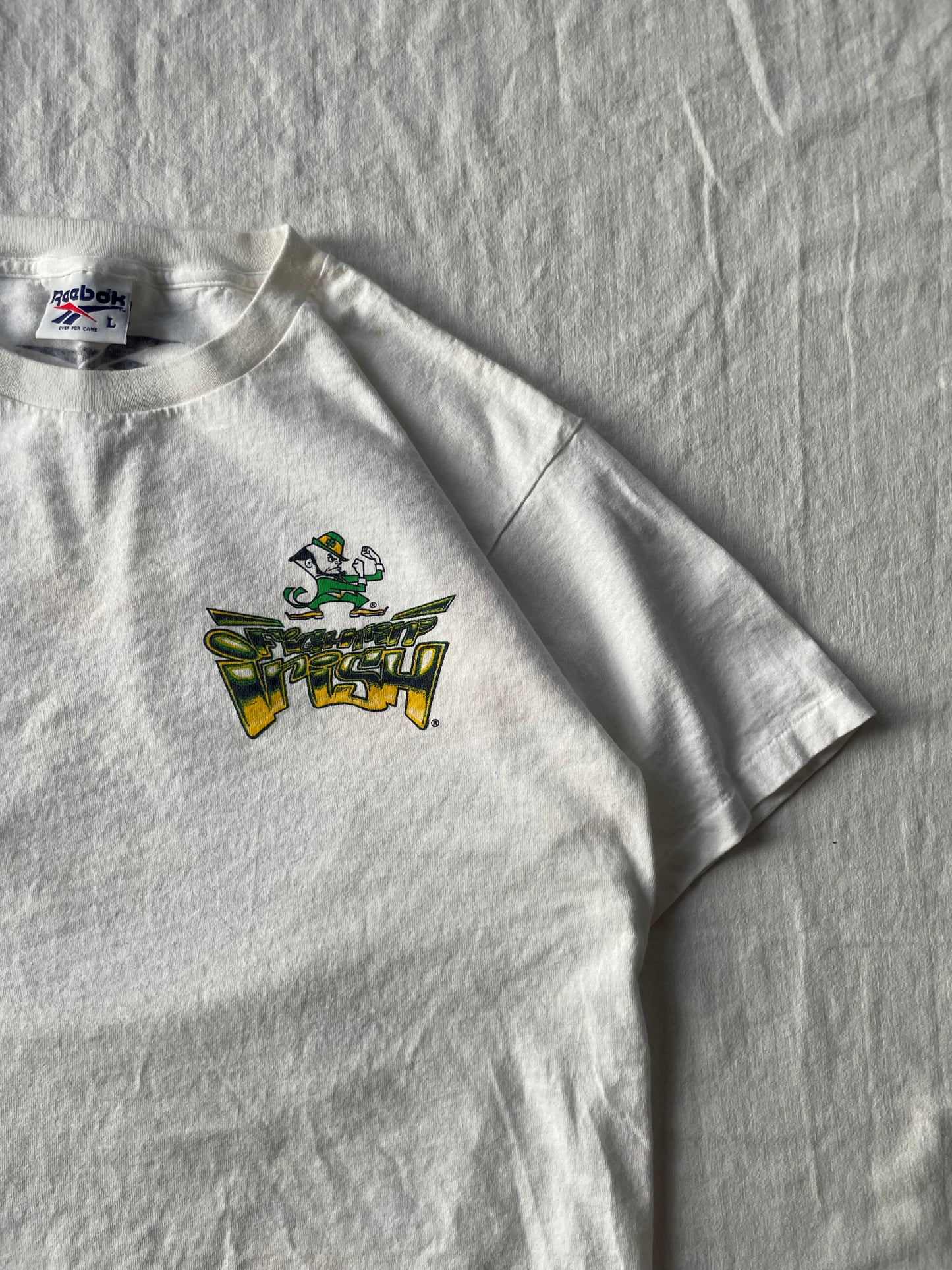 Vintage Notre Dame Reebok Football Tee Large/XLarge