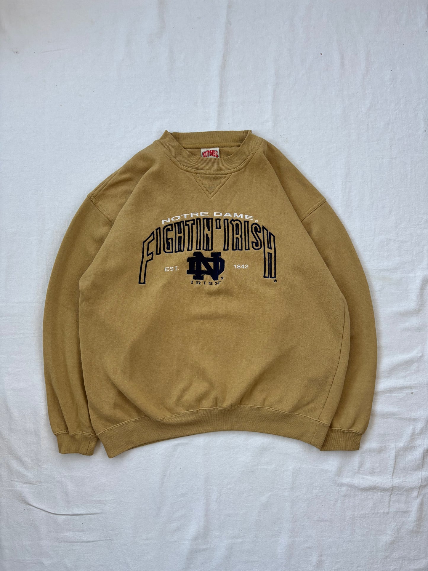 Vintage Notre Dame Gold Crewneck Large