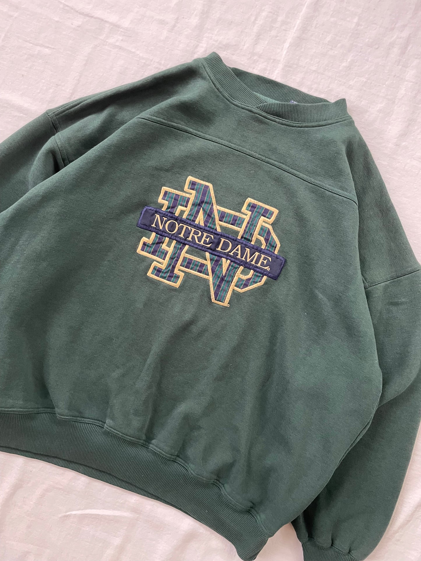 Vintage Notre Dame Green Crewneck XLarge