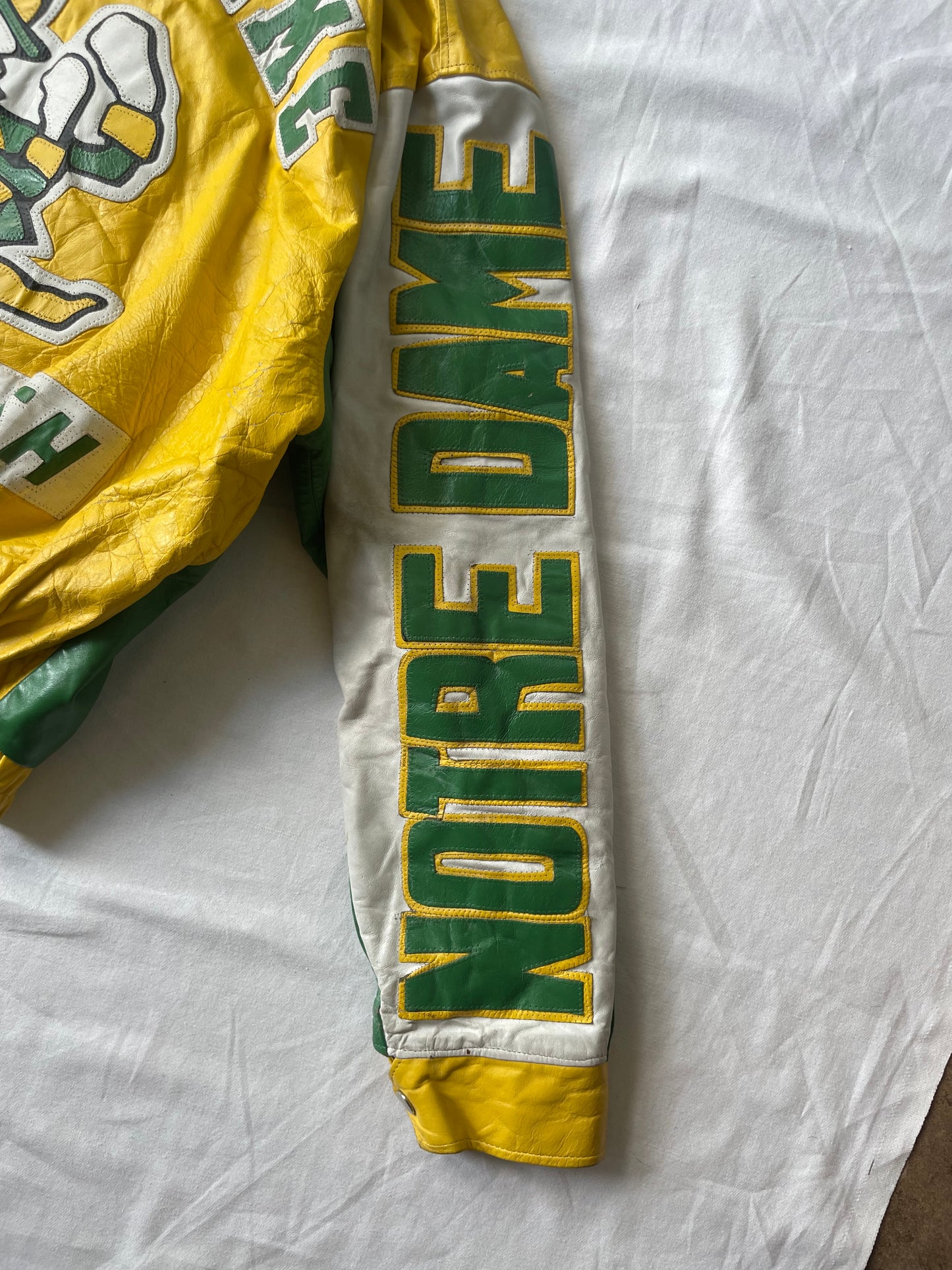 Vintage Notre Dame Fightin Irish Leather Jacket Large