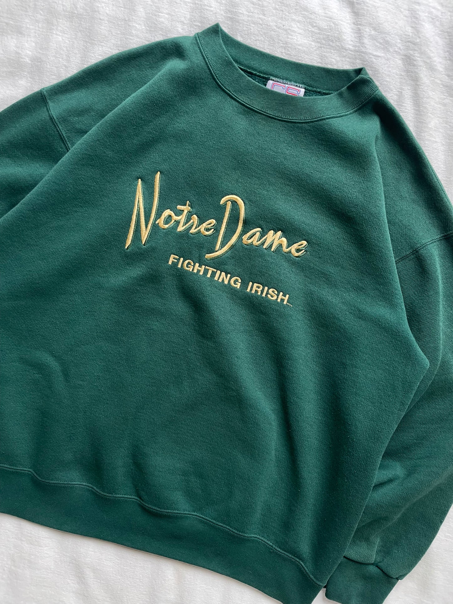 Vintage Notre Dame Fighting Irish Green Crewneck XLarge