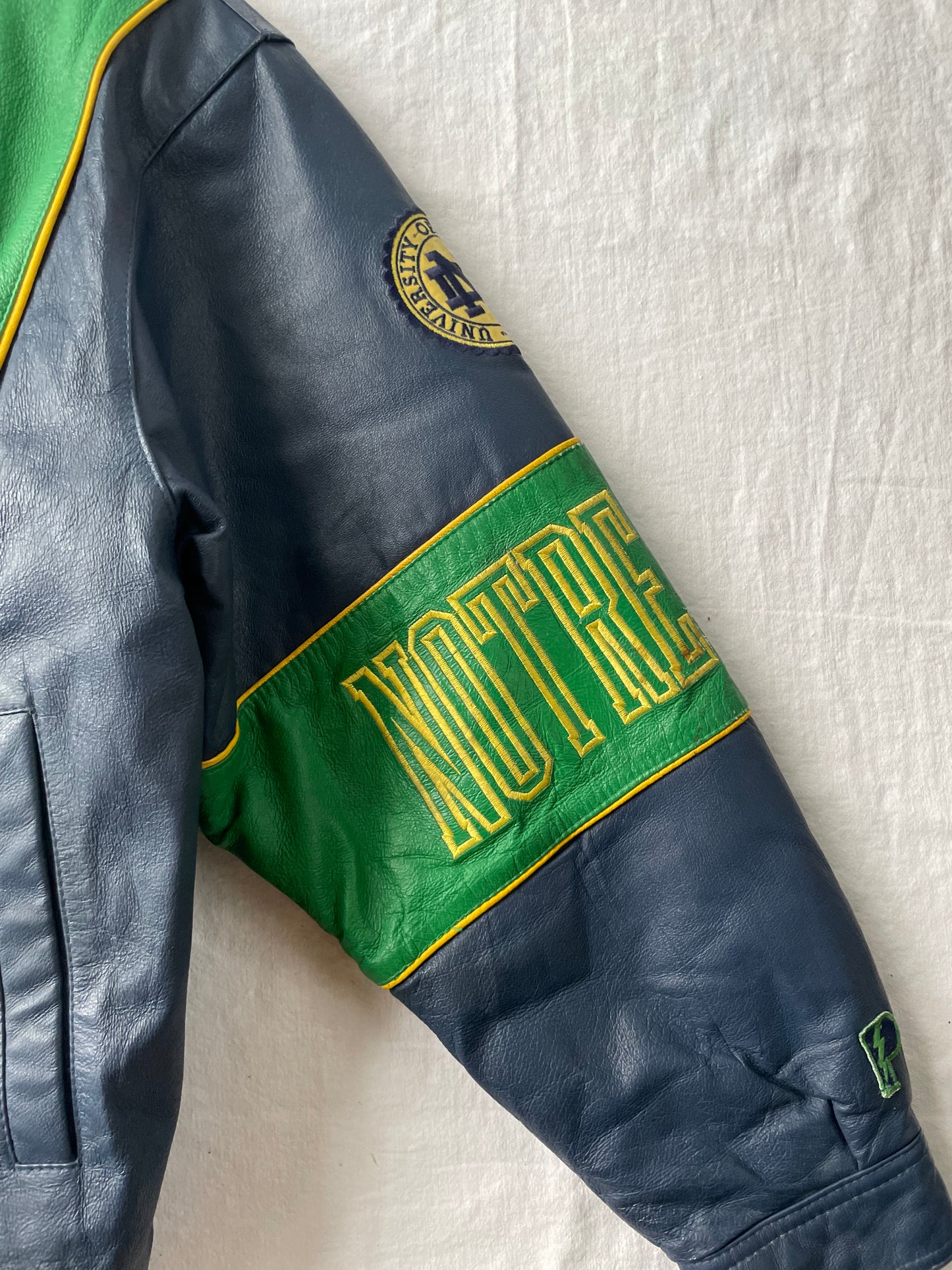 Vintage Notre Dame ProPlayer Leather Jacket Large