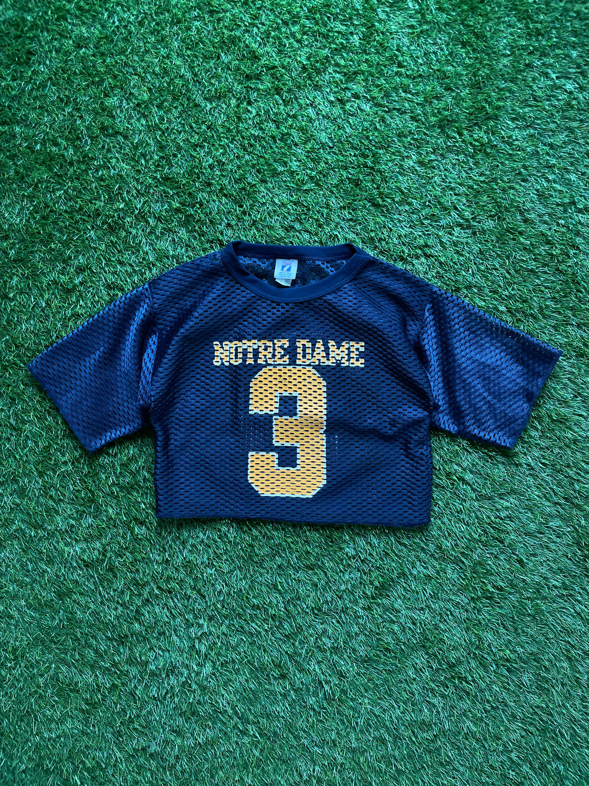 Vintage Notre Dame Cropped Football Jersey Size Youth M (10-12)/ Womens XSmall/Small