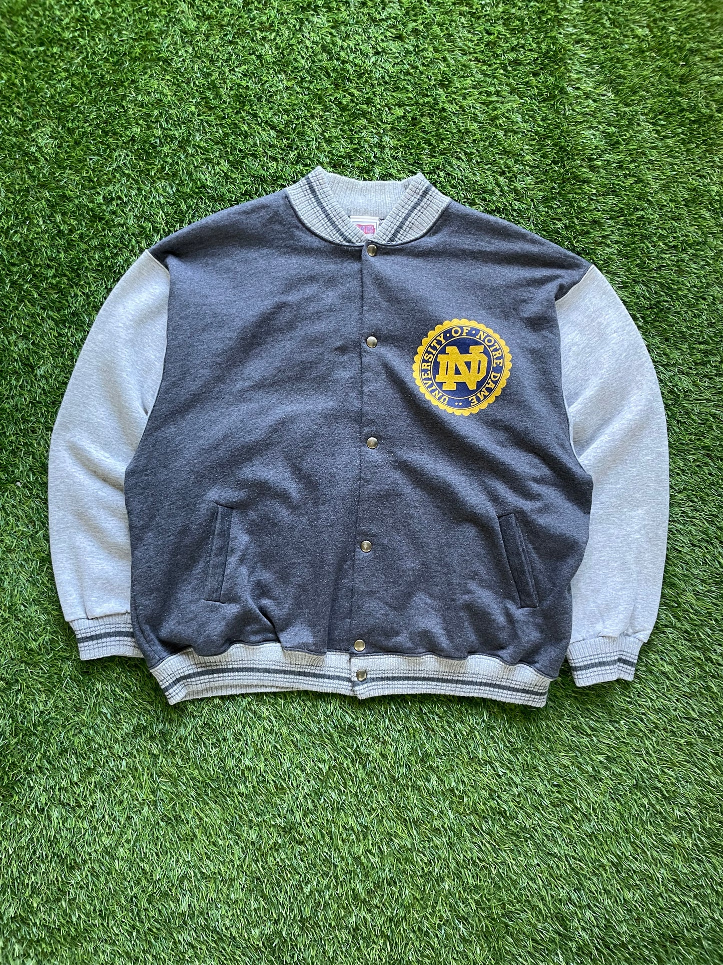 Vintage Notre Dame 1973 Football National Champions Button Up Jacket XLarge
