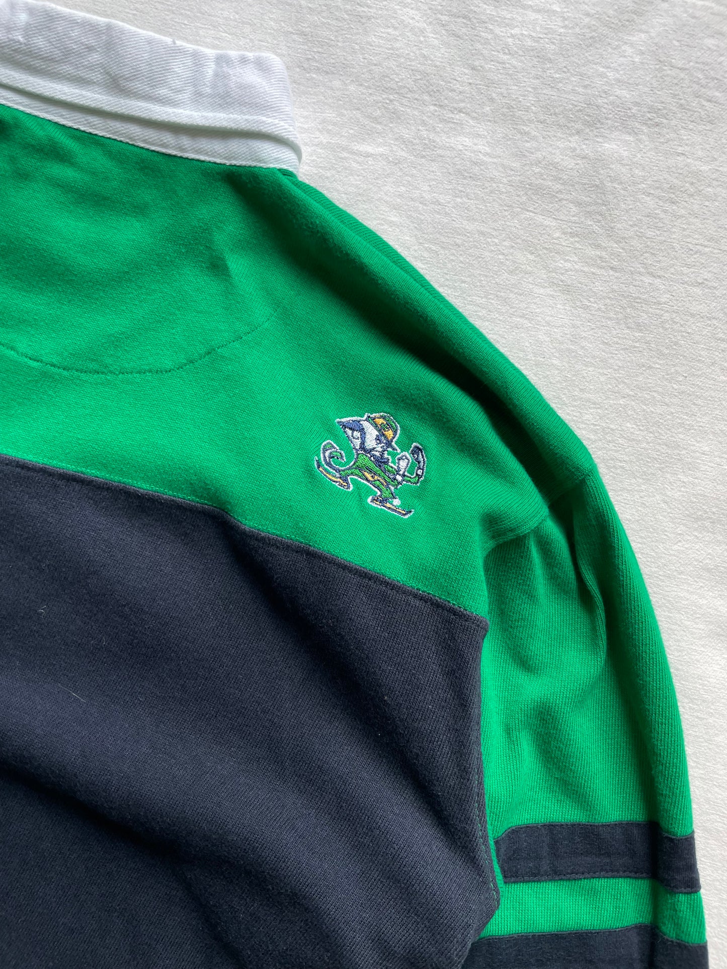 Vintage Notre Dame Green Irish Rugby Polo Small