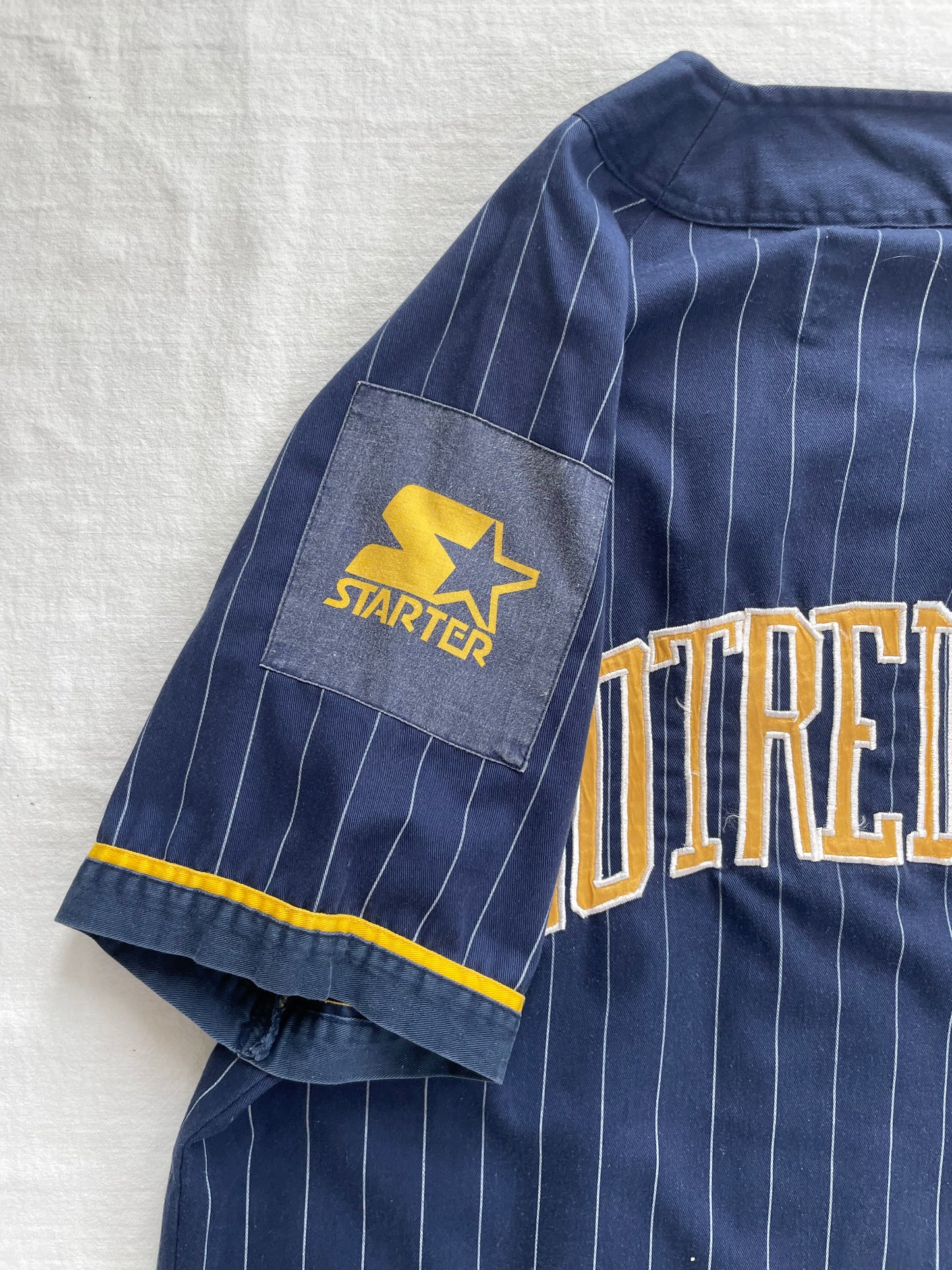 Vintage Notre Dame Pinstripe Baseball Jersey Large