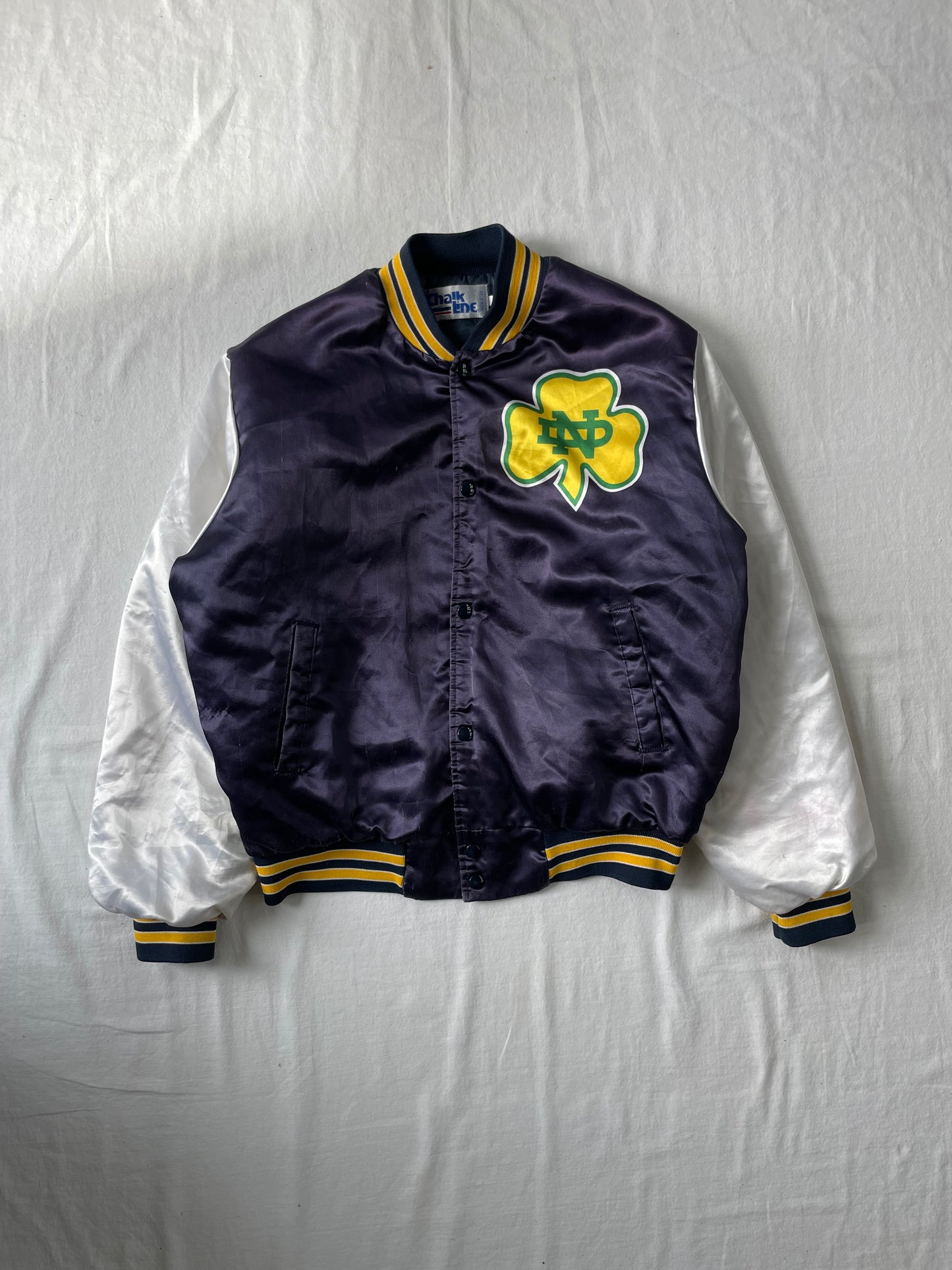 Vintage Notre Dame Satin Jacket Large