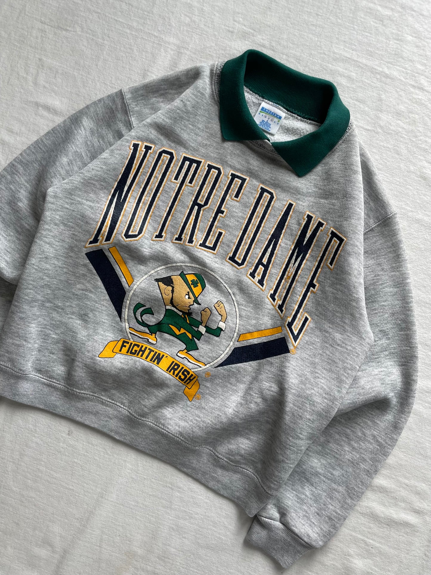 Vintage Notre Dame Rugby Polo Sweatshirt Small