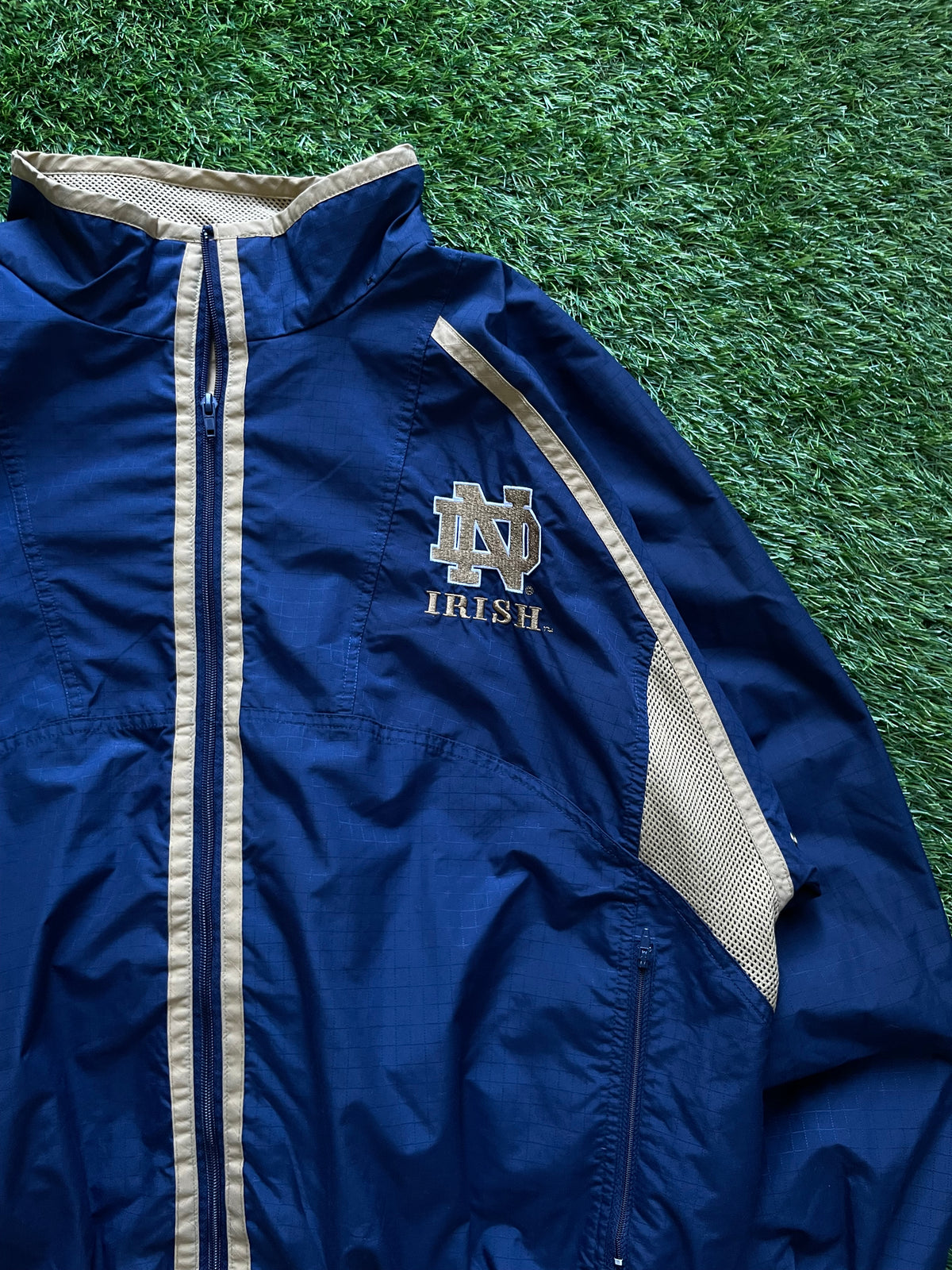 Vintage Notre Dame Irish Windbreaker Jacket XLarge
