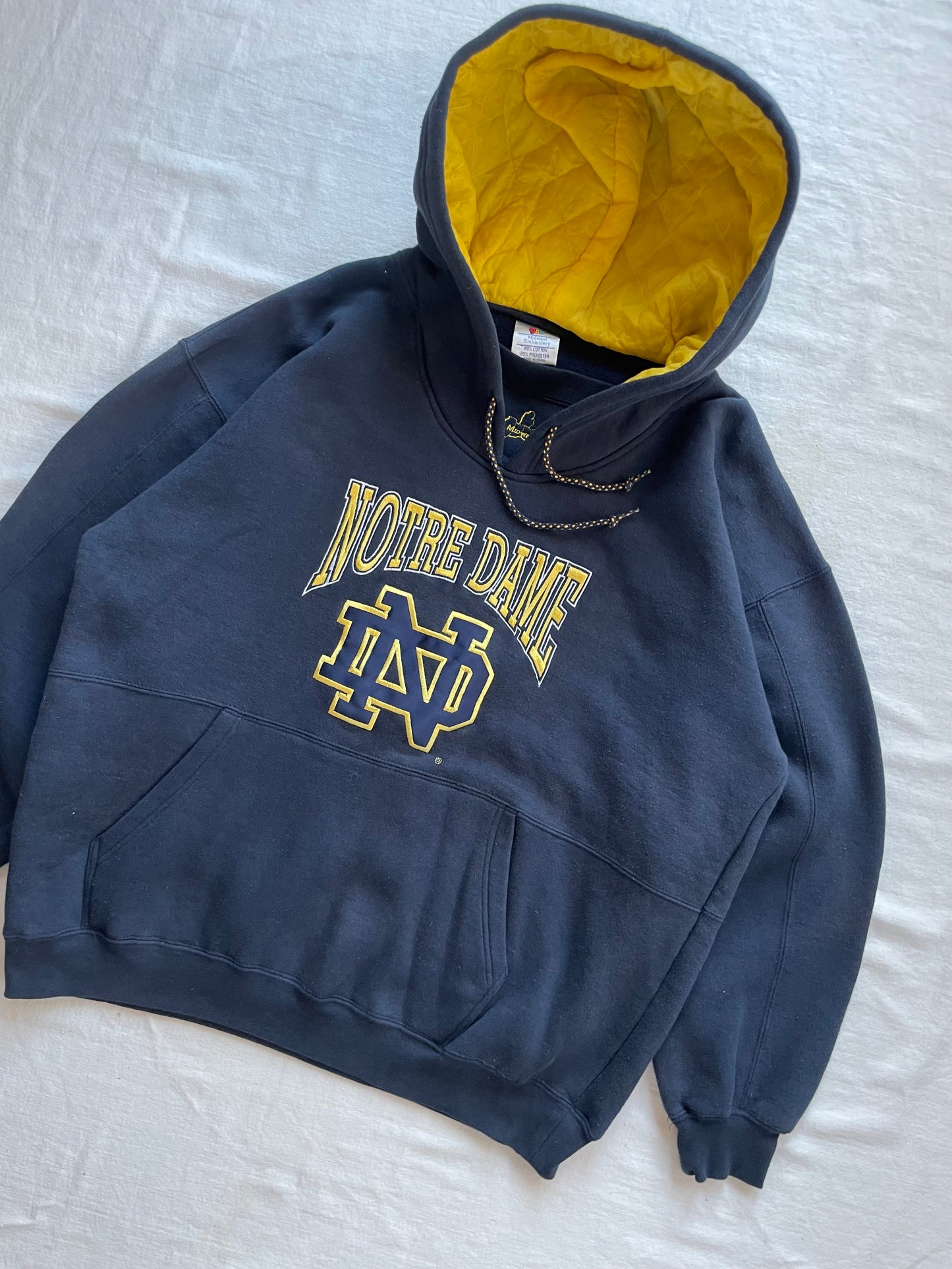 Vintage Notre Dame Hoodie Large
