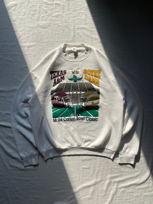 Vintage Notre Dame vs Texas A&M Cotton Bowl Crewneck XLarge