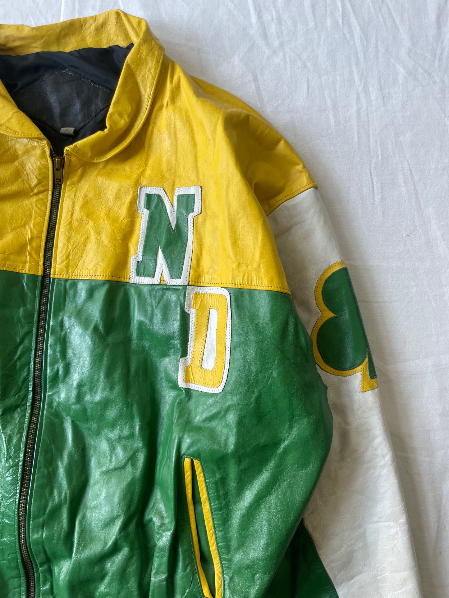 Vintage Notre Dame Fightin Irish Leather Jacket Large