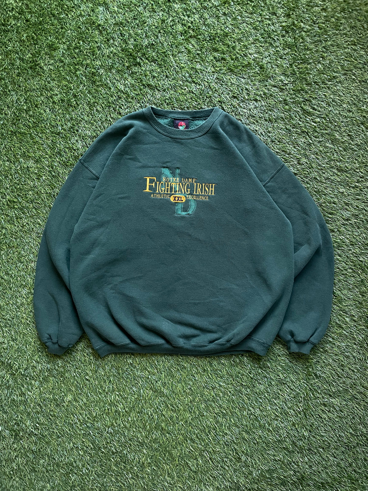 Vintage Notre Dame Fighting Irish Green Crewneck Sweatshirt XLarge