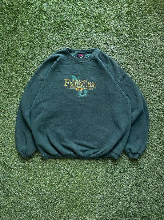 Vintage Notre Dame Fighting Irish Green Crewneck Sweatshirt XLarge