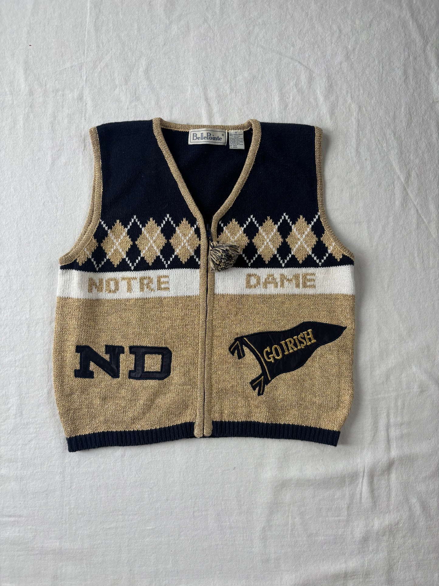 Vintage Notre Dame Fighting Irish Sweater Vest Womens Small