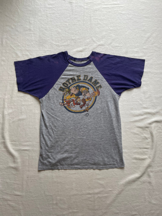 Vintage 80s Notre Dame Football Tee Small
