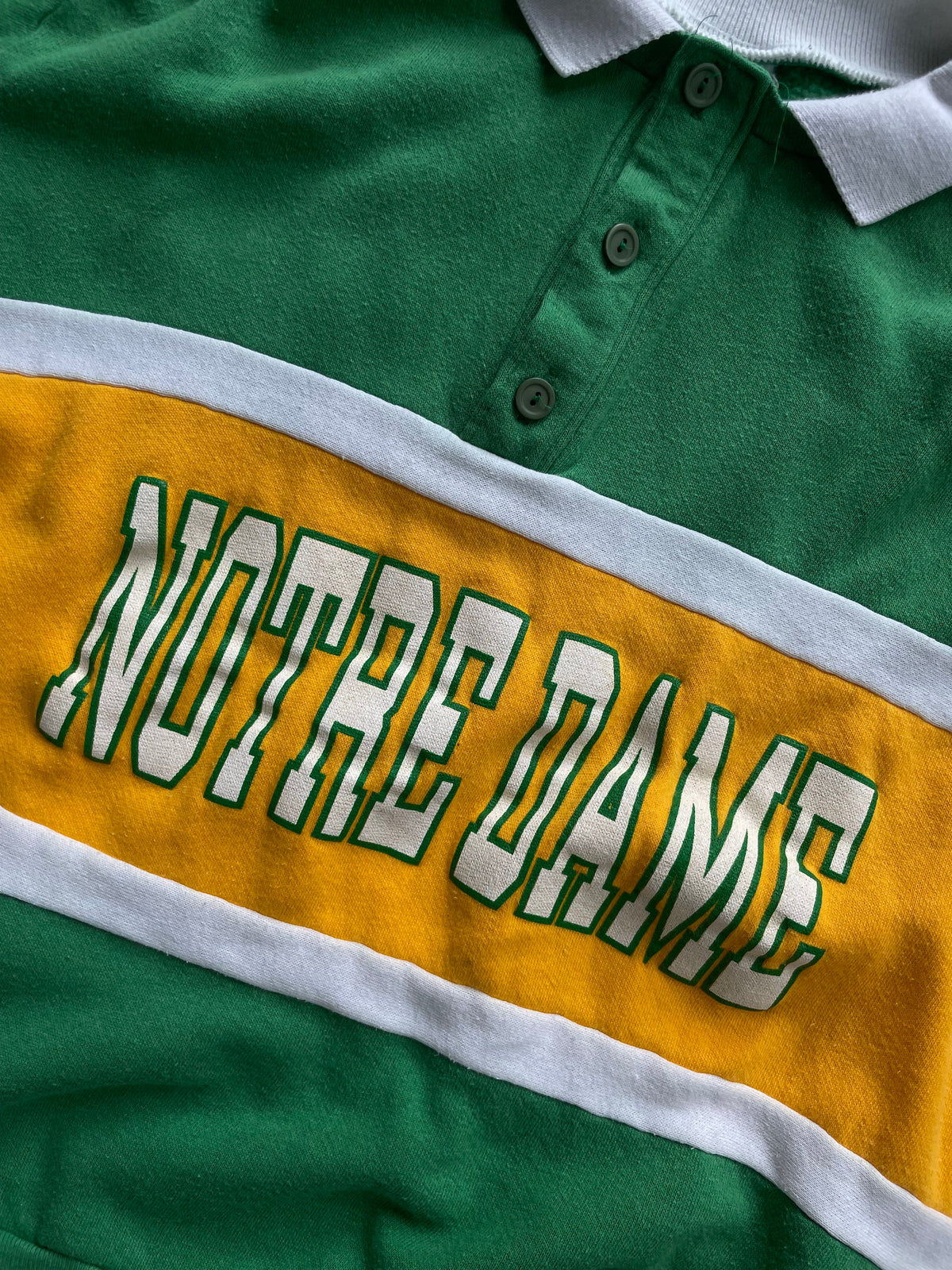 Vintage Notre Dame Rugby Polo Sweatshirt Large/XLarge
