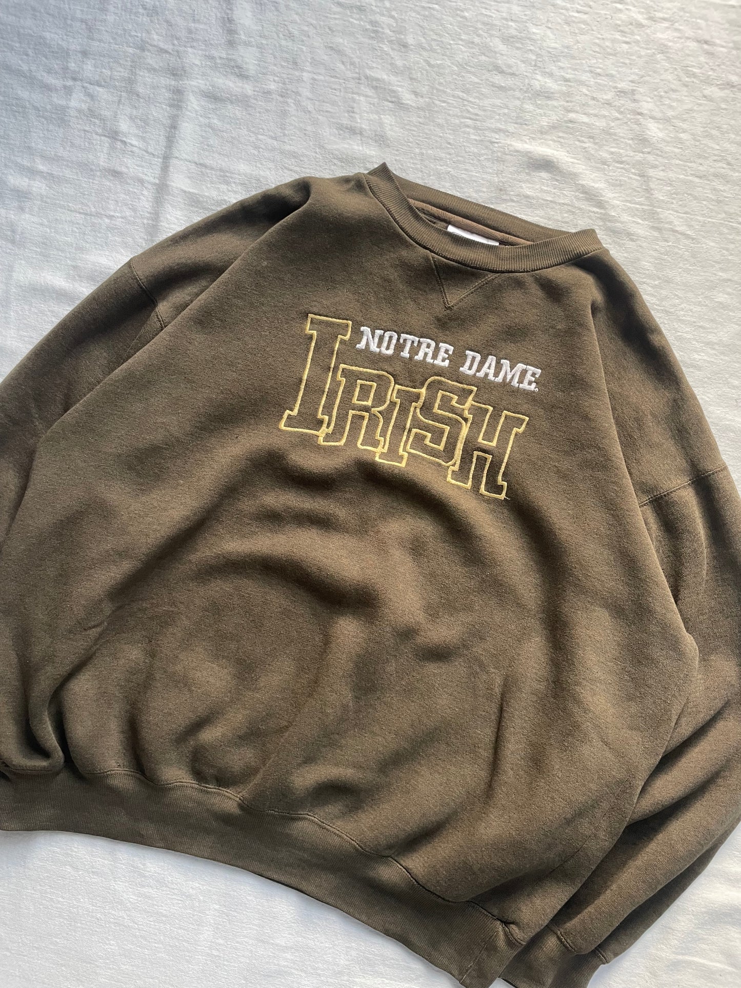 Vintage Notre Dame Brown Irish Crewneck XLarge