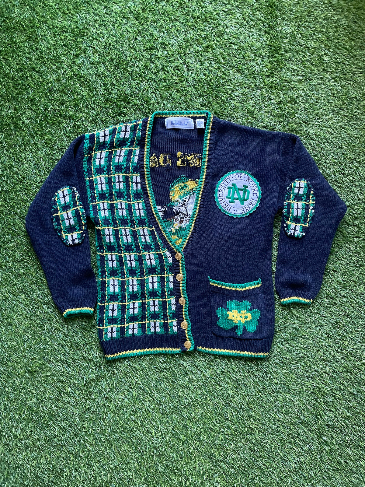 Vintage Notre Dame Cardigan Sweater Small