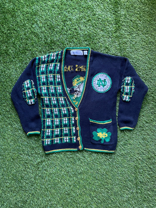 Vintage Notre Dame Cardigan Sweater Small
