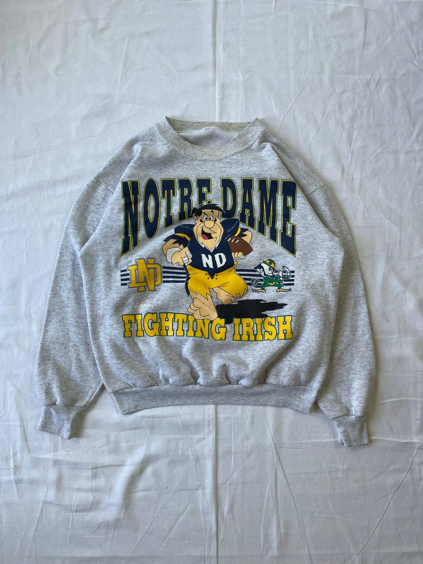 Vintage Notre Dame Flintstones Crewneck Small