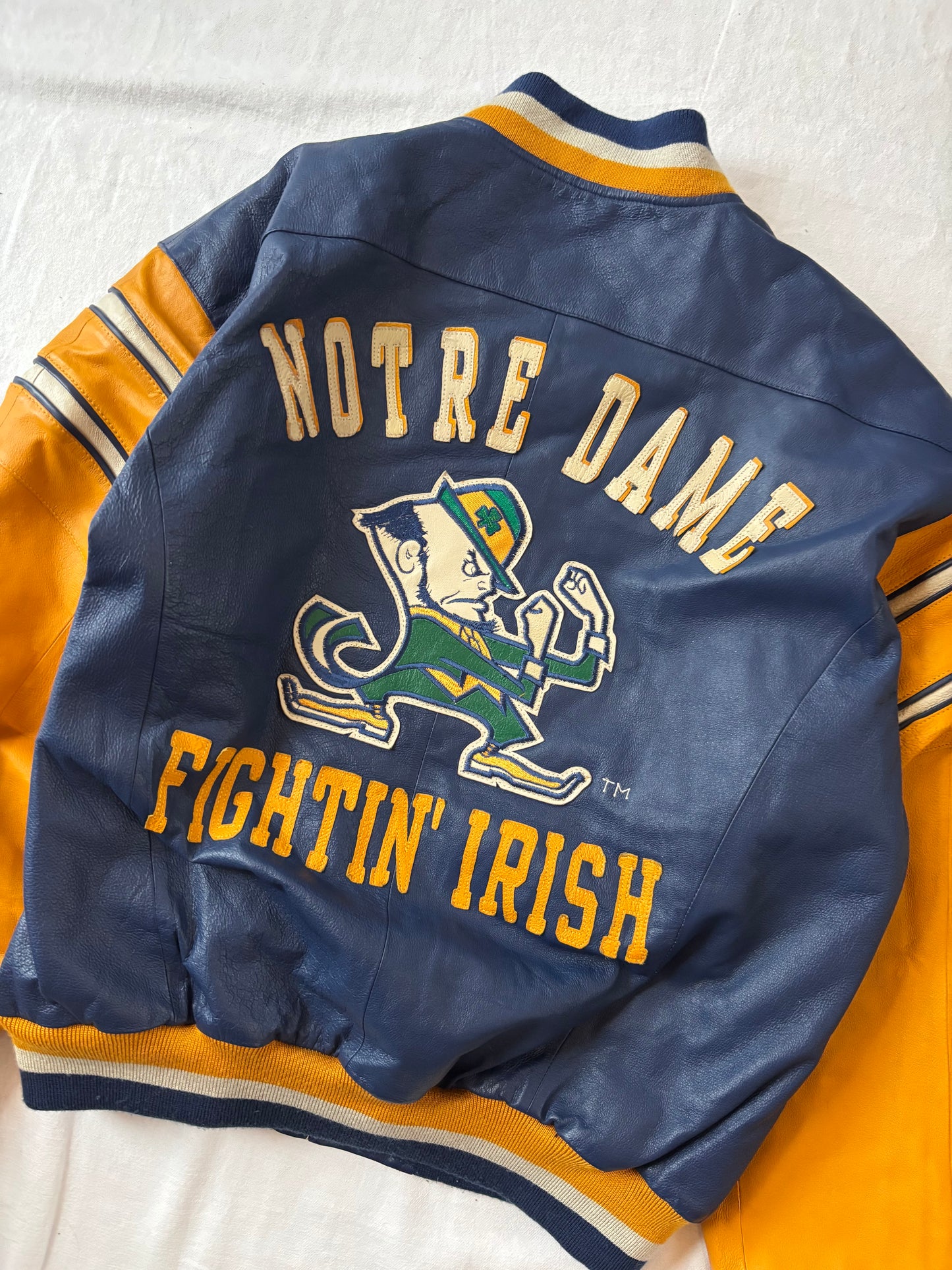 Vintage Notre Dame Leather Jacket Large