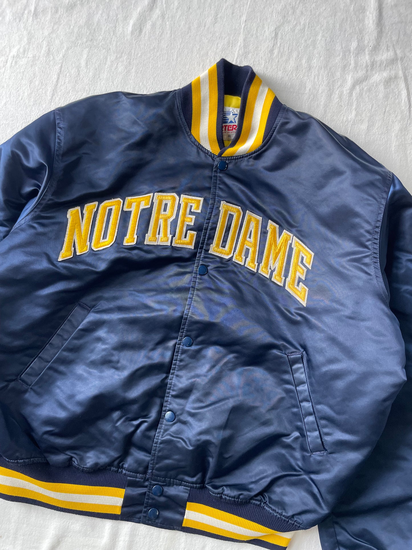 Vintage Notre Dame Satin Jacket XLarge